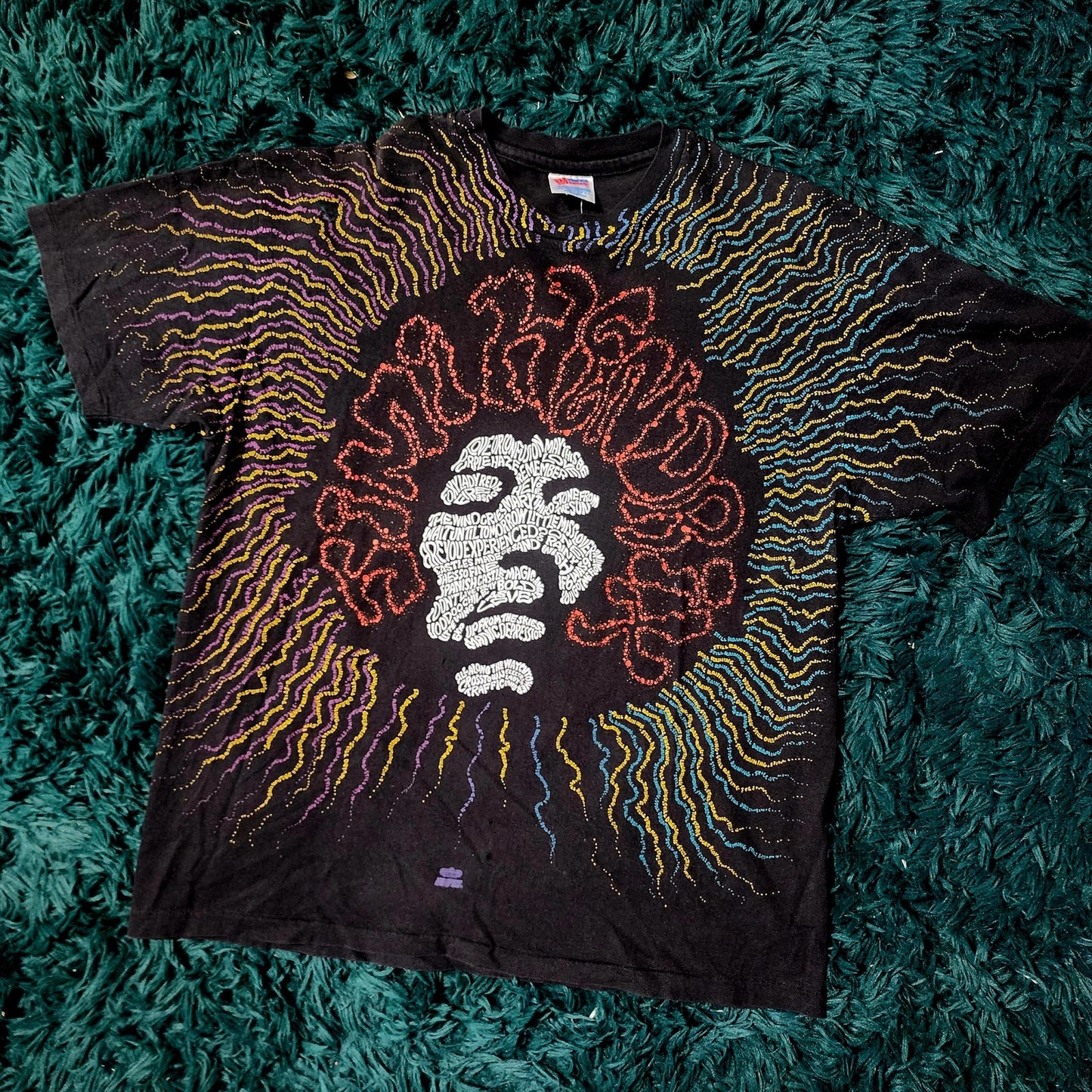 Vintage 1990s Jimi Hendrix Winterland Mosquito Head All Over Print