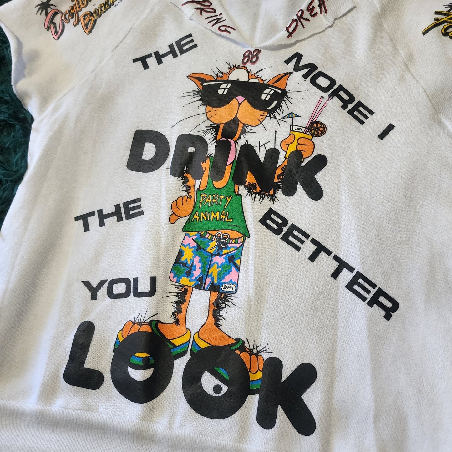 Rare Vintage 1988 Daytona Beach Spring Break Sleeveless Sweatshirt 18x23