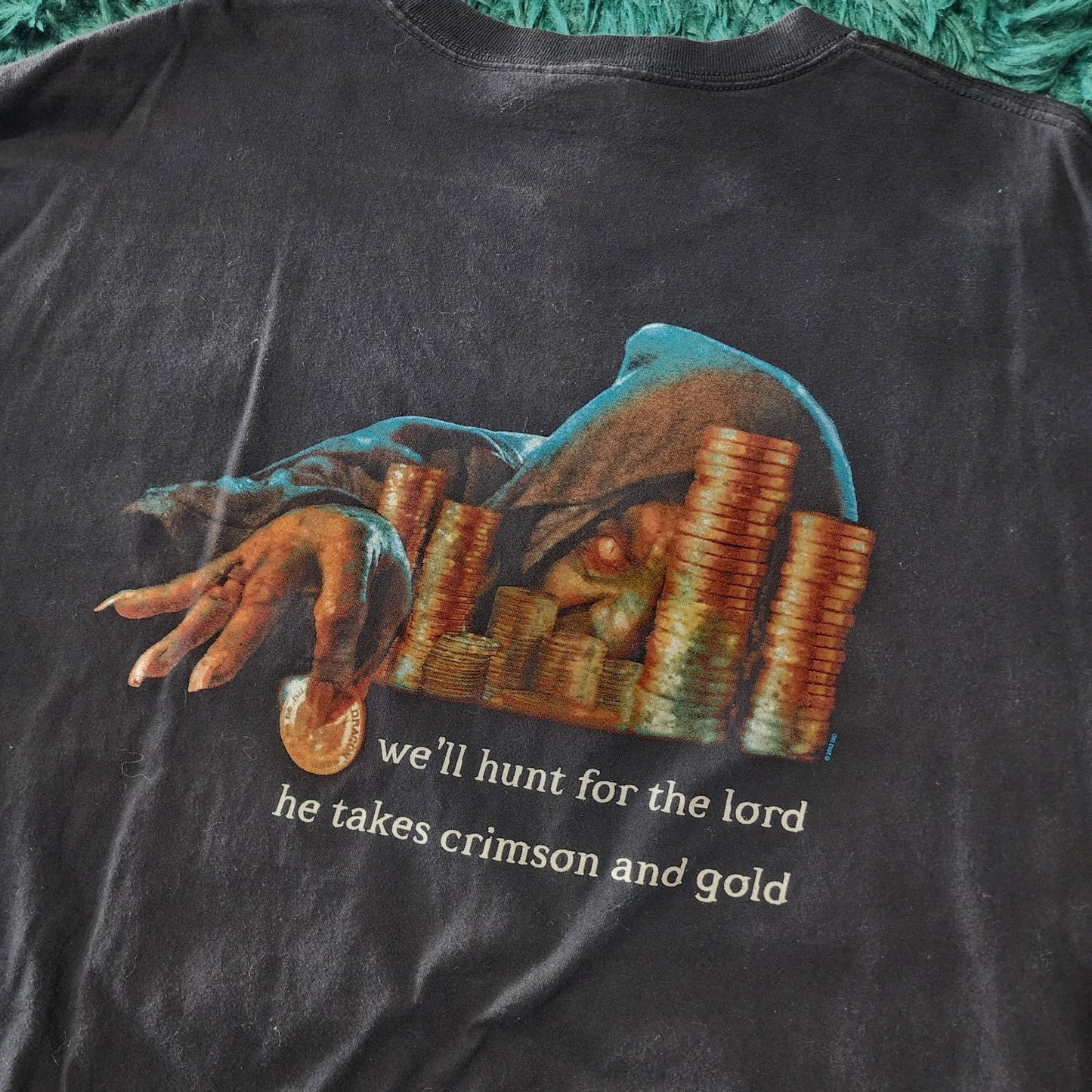 Vintage 2002 Dio Band Tee Dragon Graphic Metal Tour Shirt Black 26x30 XL