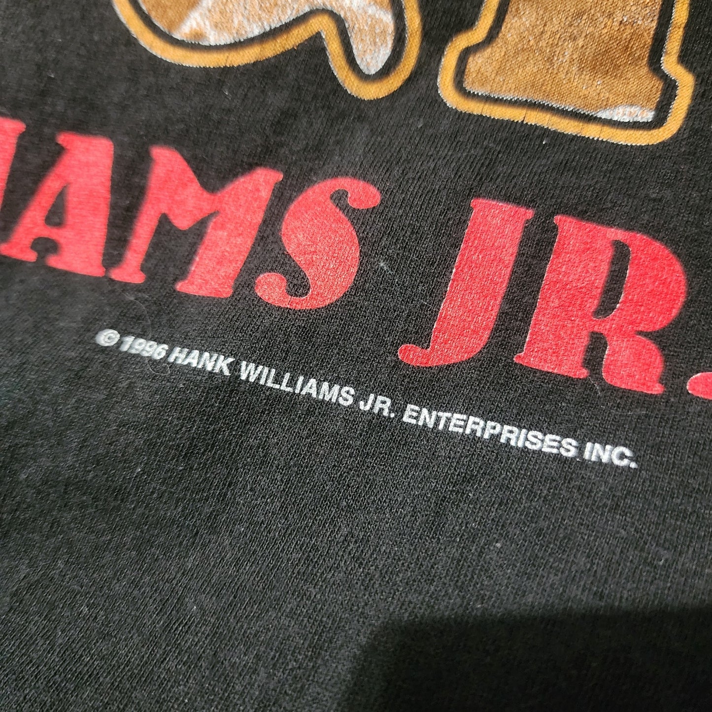 Vintage 1996 Hank Williams Jr Born To Boogie Country Music Tee Black 23x31
