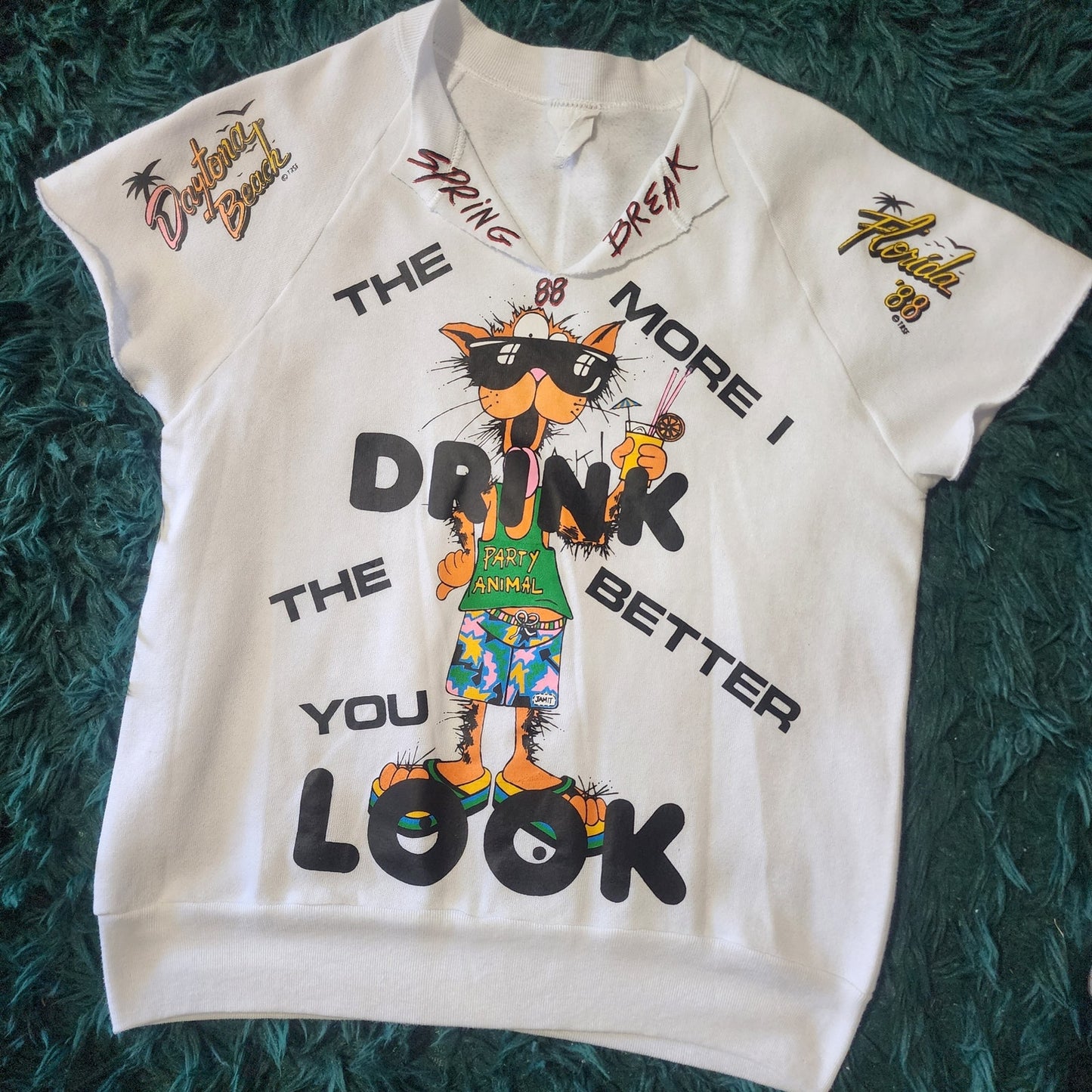 Rare Vintage 1988 Daytona Beach Spring Break Sleeveless Sweatshirt 18x23