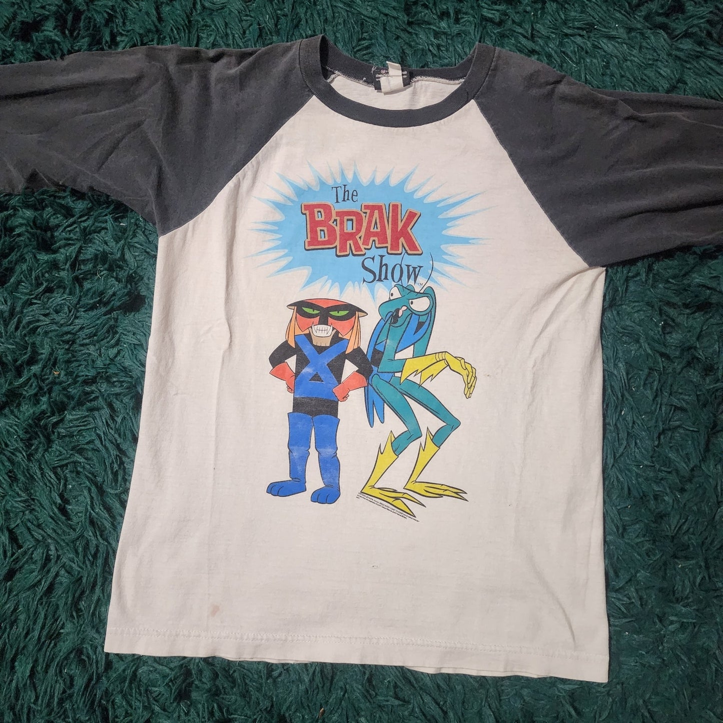 Vintage 2002 The Brak Show Adult Swim Cartoon Network Raglan Tee 19x26