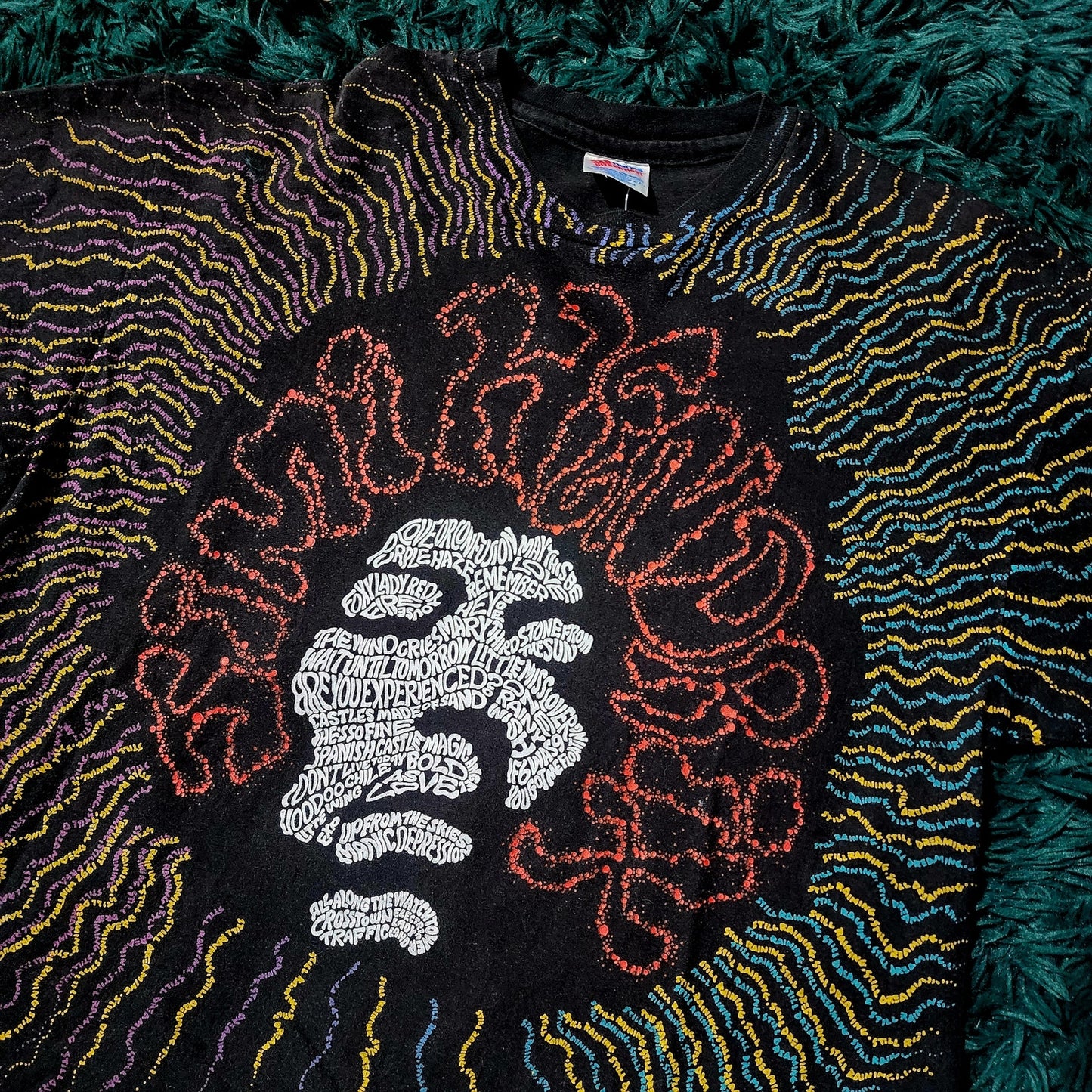 Vintage 1990s Jimi Hendrix Winterland Mosquito Head All Over Print