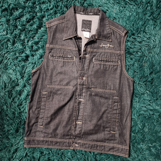 🔥 Vintage Sean John Sleeveless Denim Vest 🔥