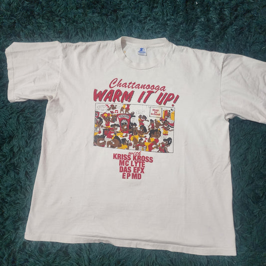 Vintage 90s Starter Chattanooga Warm It Up Rap Tee Kriss Kross XL USA
