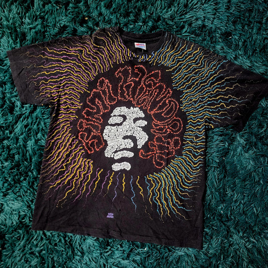 Vintage 1990s Jimi Hendrix Winterland Mosquito Head All Over Print