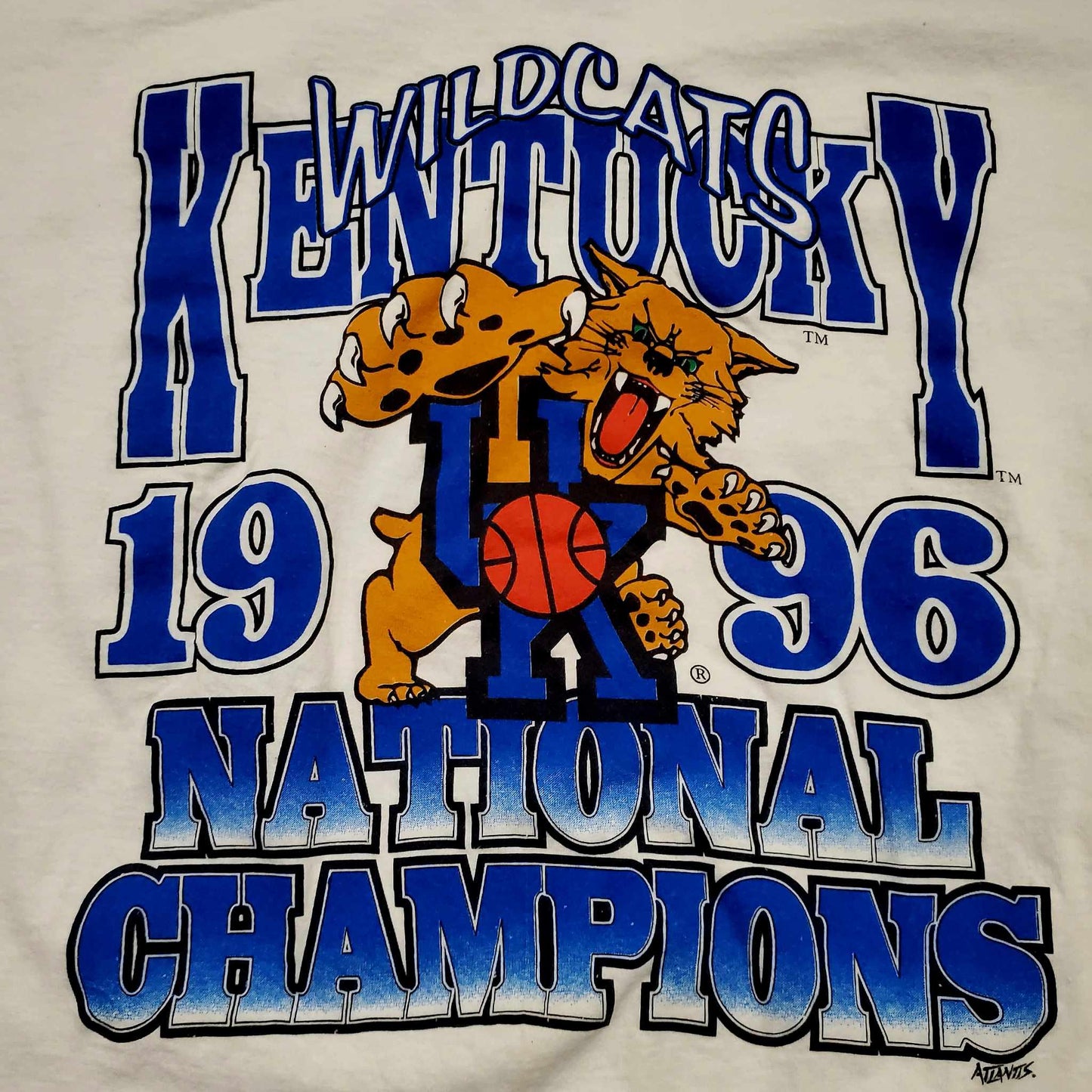 (L) Vtg Kentucky Wildcats '96 National Champions T-Shirt