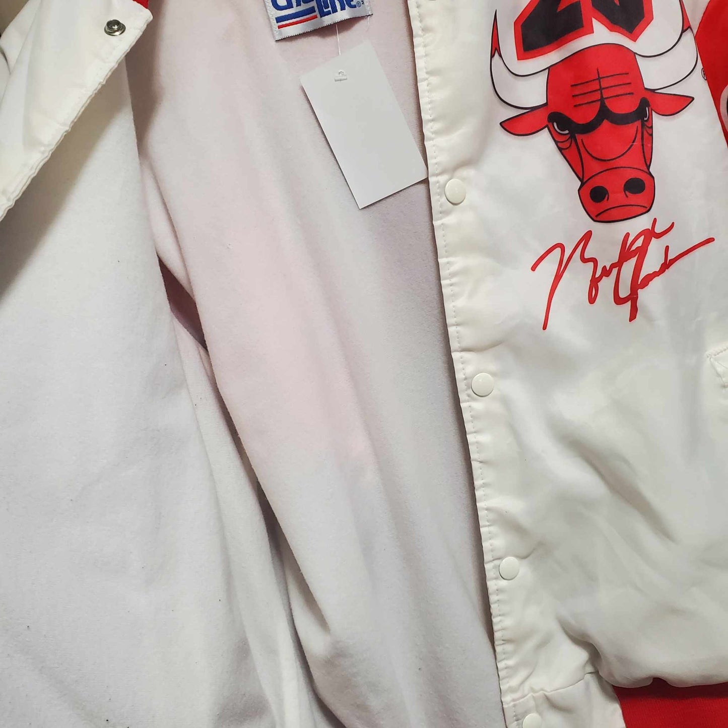 (L) Vtg Michael Jordan / Bulls Chalk Line Satin Jacket