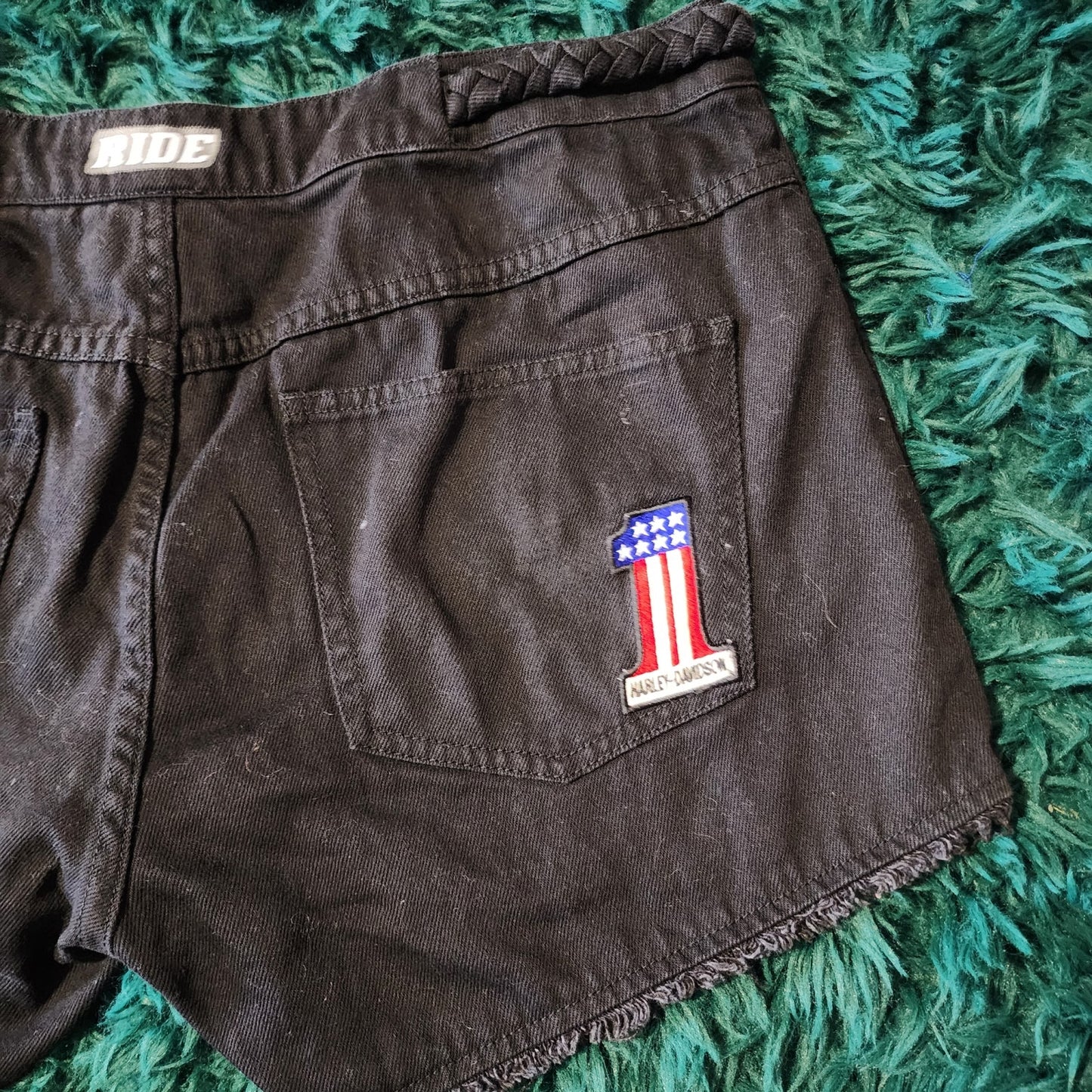 🏍️ Harley-Davidson Black Denim Shorts 🏍️