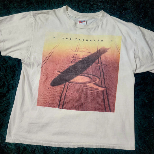 Vintage 1990 Led Zeppelin Crop Circle Double Sided Tee- Rare - XL - 22x26