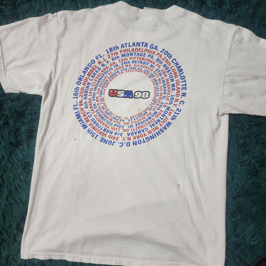 1998 Spice Girls USA Tour Shirt Men's Medium White Rare 2-Sided - 20 x 26