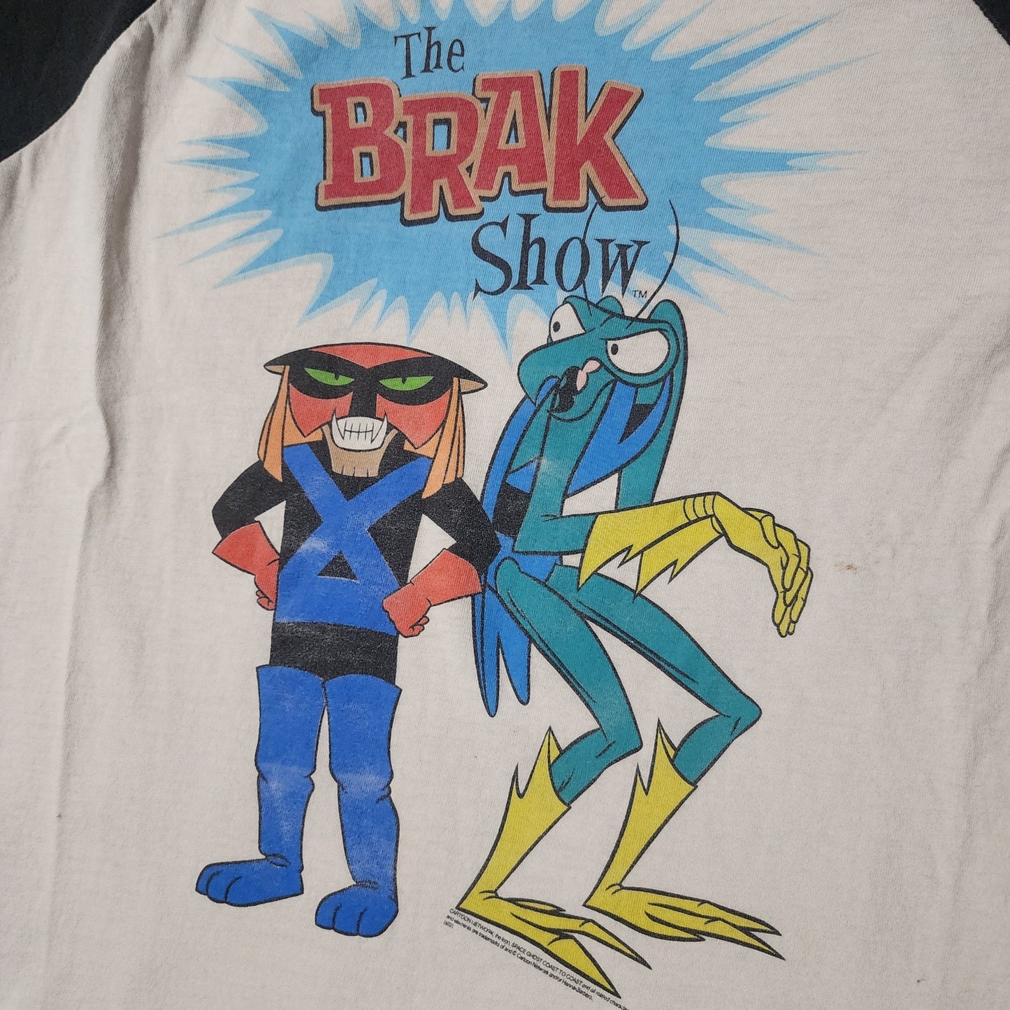 Vintage 2002 The Brak Show Adult Swim Cartoon Network Raglan Tee 19x26