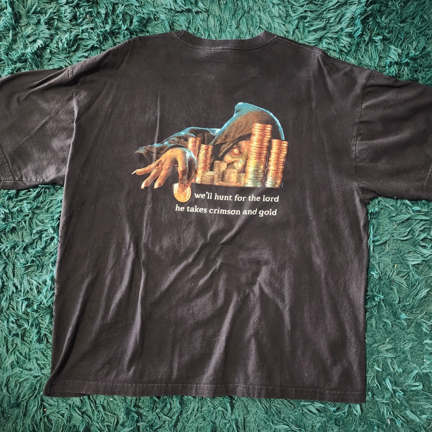 Vintage 2002 Dio Band Tee Dragon Graphic Metal Tour Shirt Black 26x30 XL