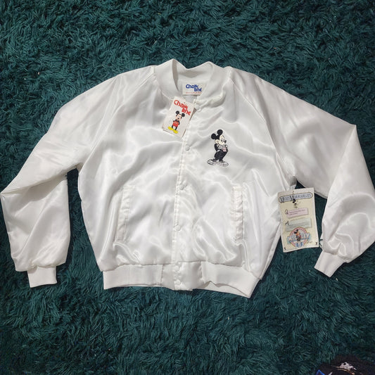 🧥 VTG Chalk Line Mickey Mouse Bomber 🐭✨