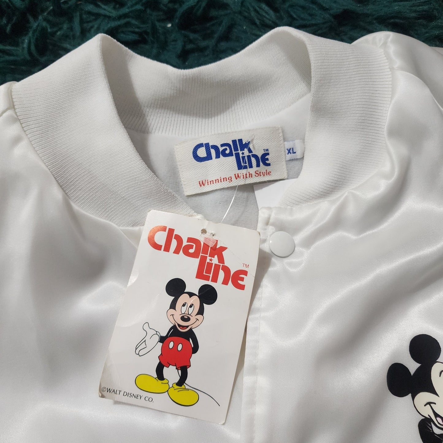 🧥 VTG Chalk Line Mickey Mouse Bomber 🐭✨