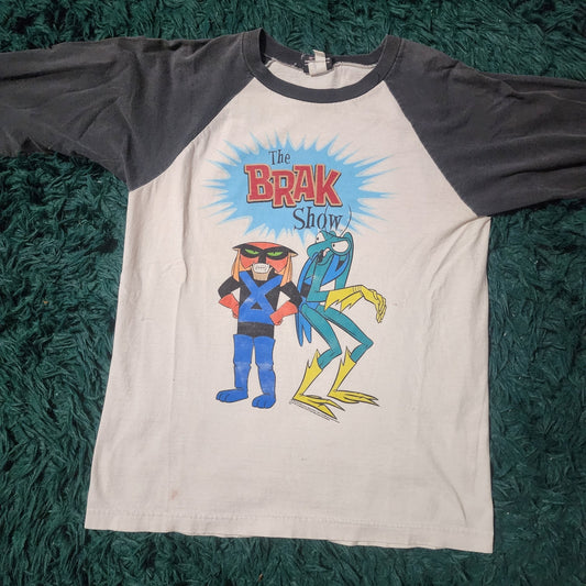 Vintage 2002 The Brak Show Adult Swim Cartoon Network Raglan Tee 19x26