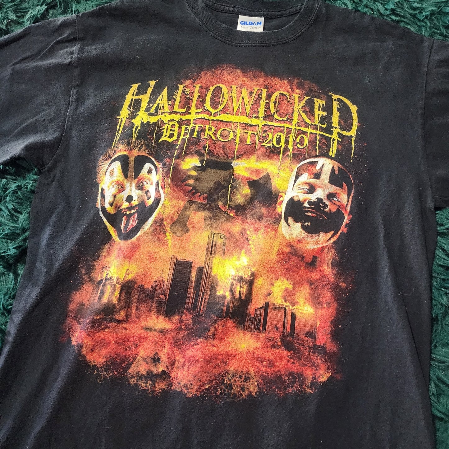 Vintage 2010 Insane Clown Posse Hallowicked Detroit Concert Tee Rare Medium