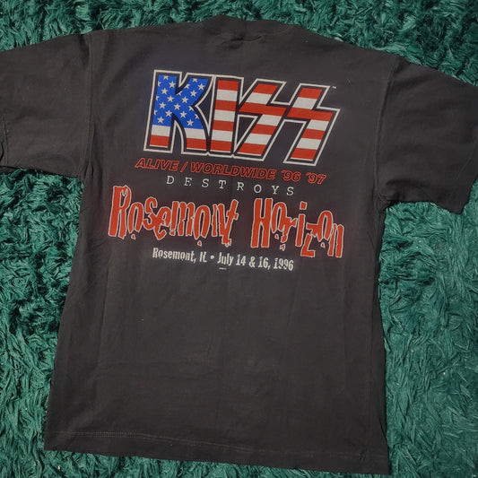 Vintage 1996 KISS Alive Worldwide Tour Tee Rosemont Horizon Concert 22x29
