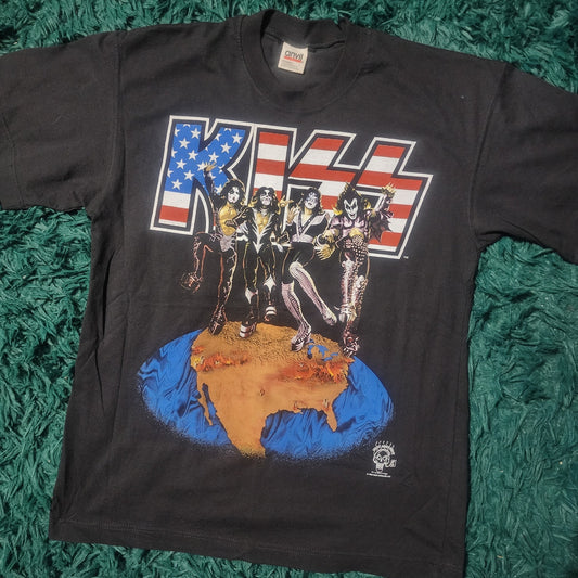 Vintage 1996 KISS Alive Worldwide Tour Tee Rosemont Horizon Concert 22x29