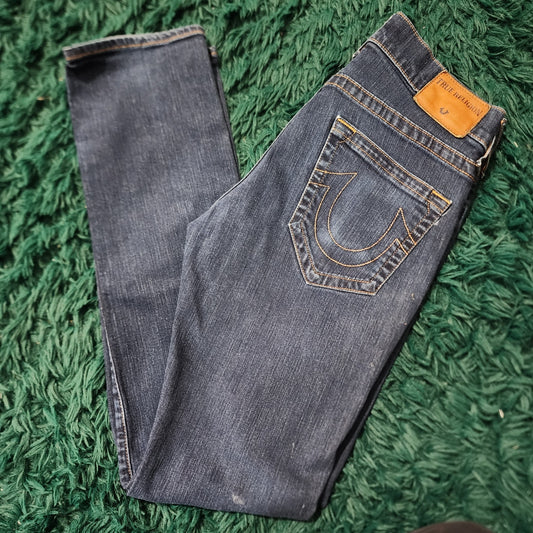 True Religion Geno Relaxed Slim Jeans Size 31 – Dark Wash, Modern Fit