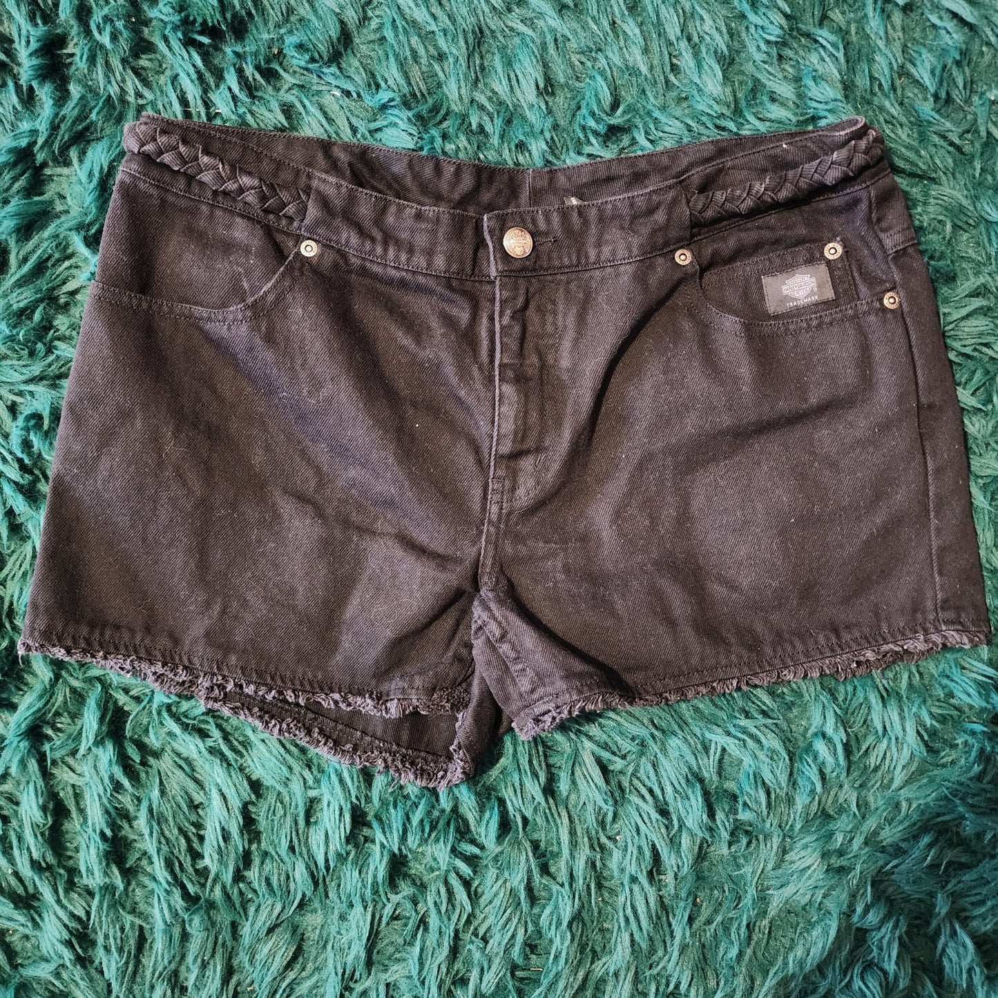 🏍️ Harley-Davidson Black Denim Shorts 🏍️