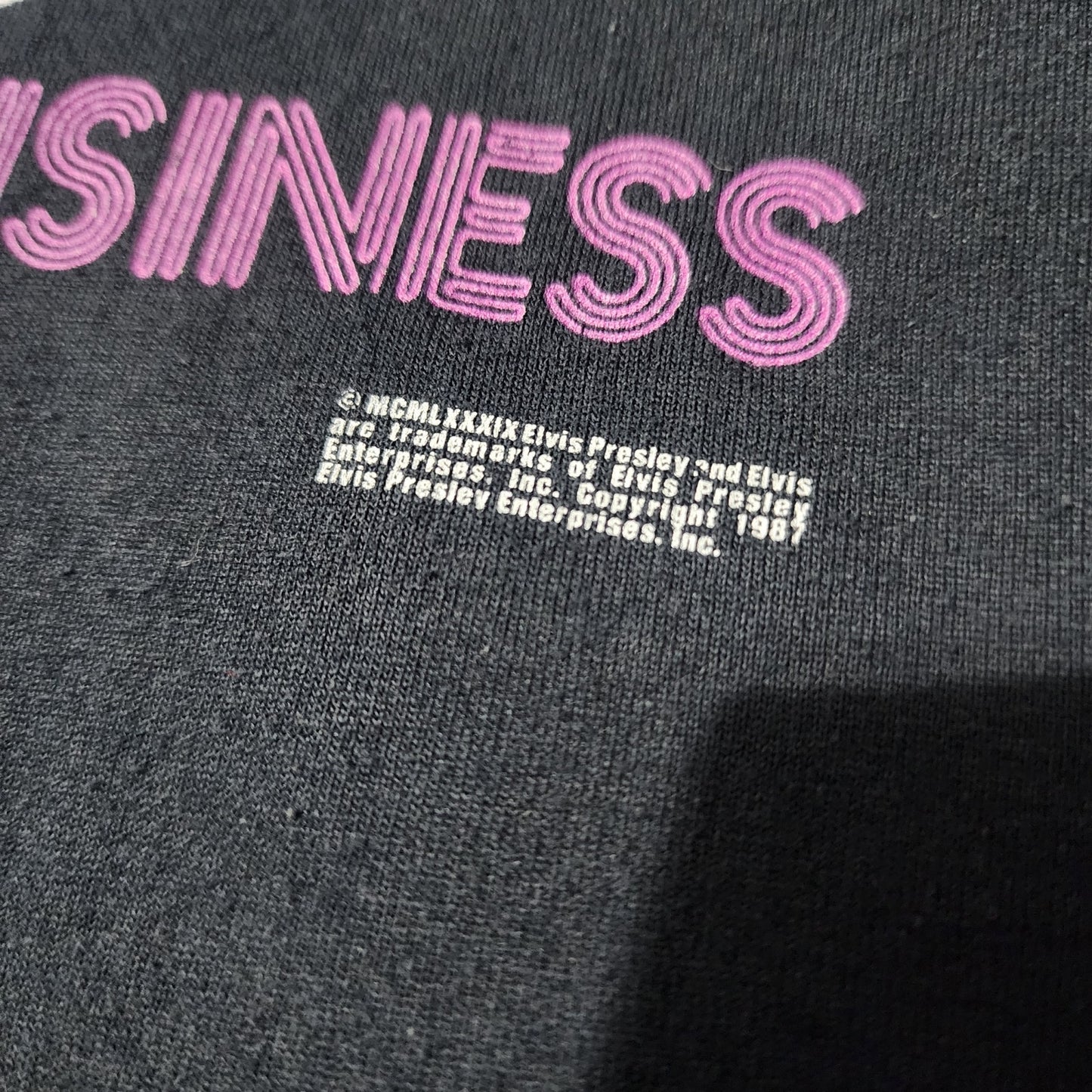 Vintage 1989 Elvis Presley Taking Care of Business T-Shirt 21x29 USA Made