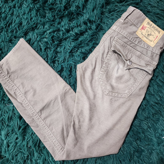 True Religion Ricky Jeans - Gray Stretch Denim - Size 28 - Buddha Brand Vintage