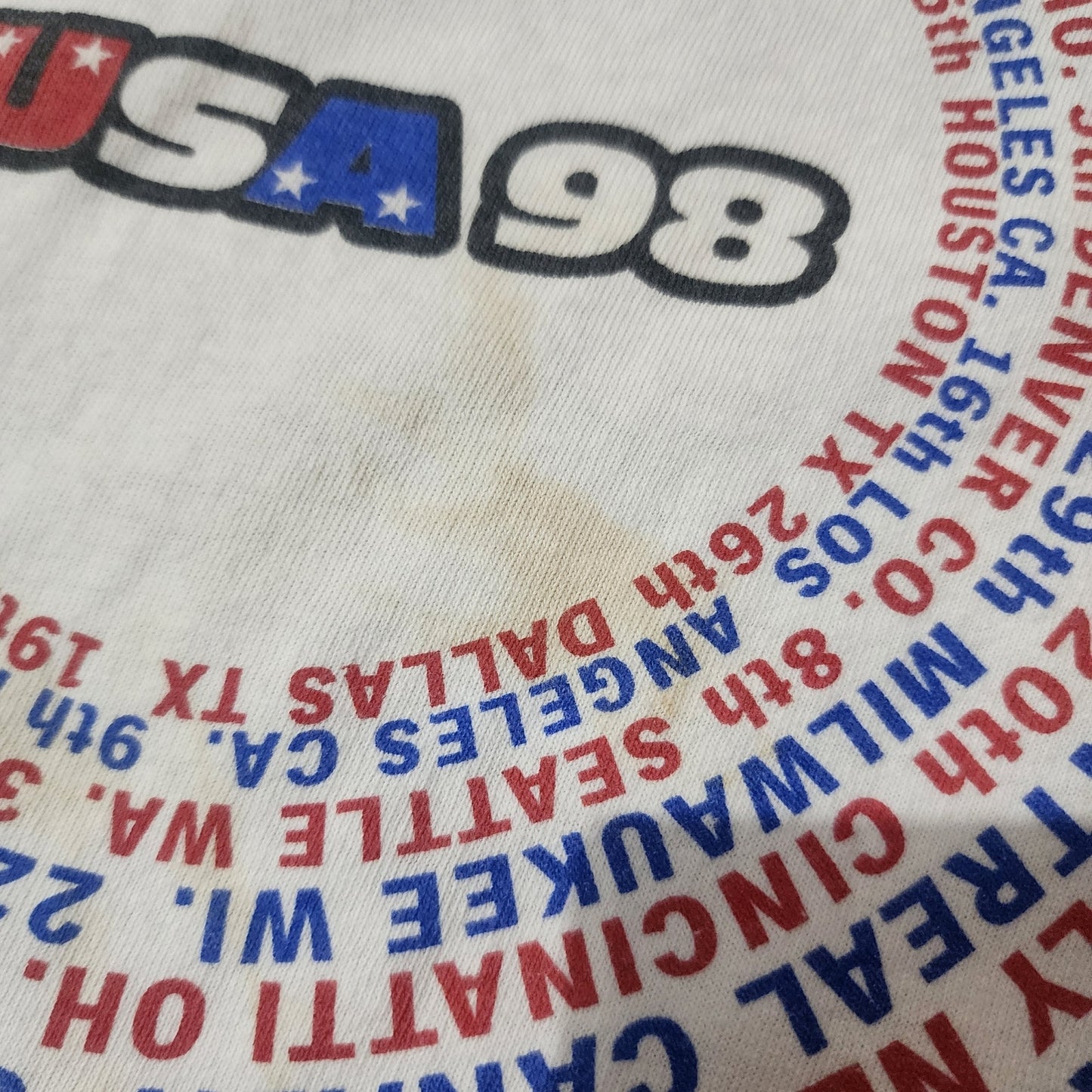 1998 Spice Girls USA Tour Shirt Men's Medium White Rare 2-Sided - 20 x 26
