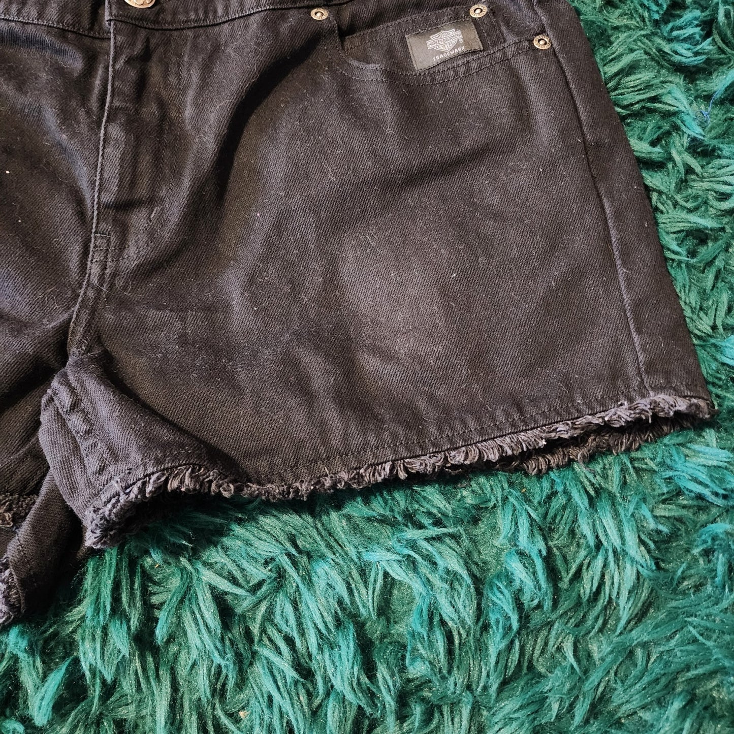🏍️ Harley-Davidson Black Denim Shorts 🏍️