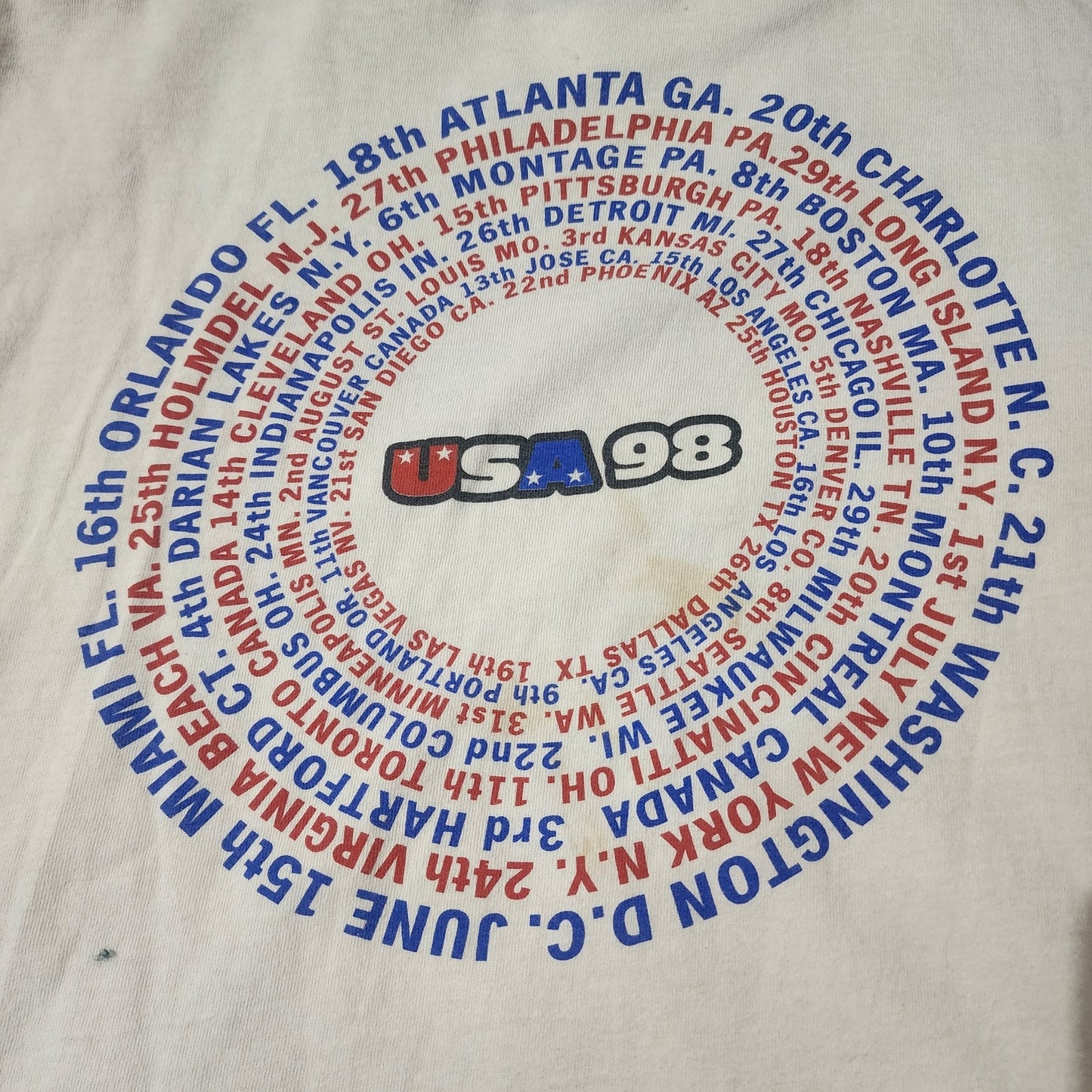 1998 Spice Girls USA Tour Shirt Men's Medium White Rare 2-Sided - 20 x 26